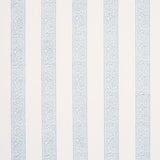 Schumacher Mahdavi Stripe Hand-Block Print Sky Fabric