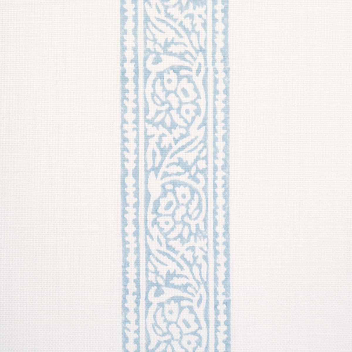 Schumacher Mahdavi Stripe Hand-Block Print Sky Fabric