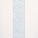 Schumacher Mahdavi Stripe Hand-Block Print Sky Fabric