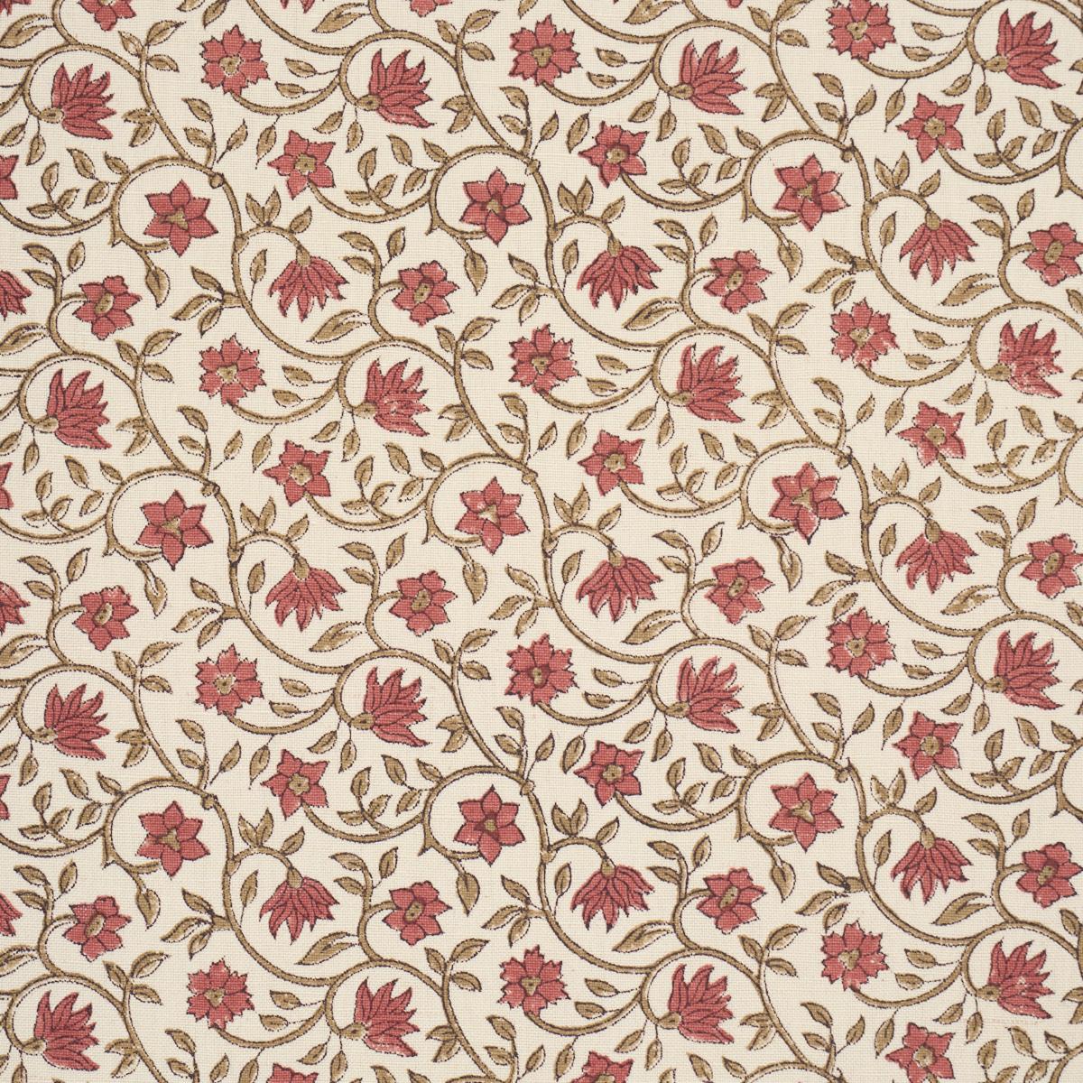 Schumacher Malaya Hand-Block Print Red Fabric