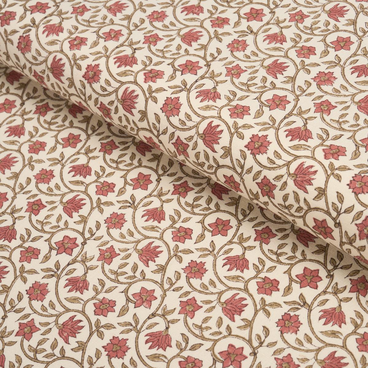 Schumacher Malaya Hand-Block Print Red Fabric