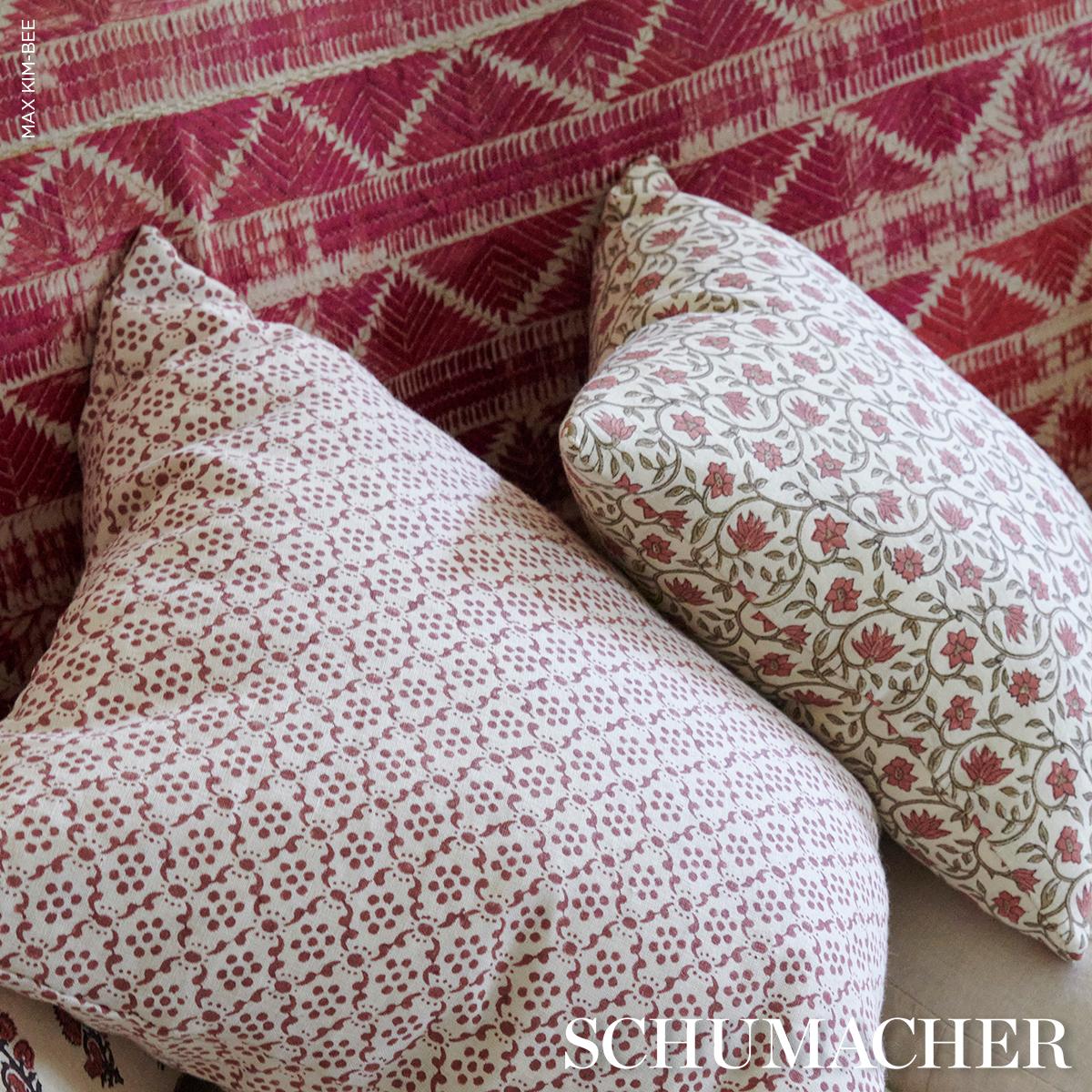 Schumacher Malaya Hand-Block Print Red Fabric