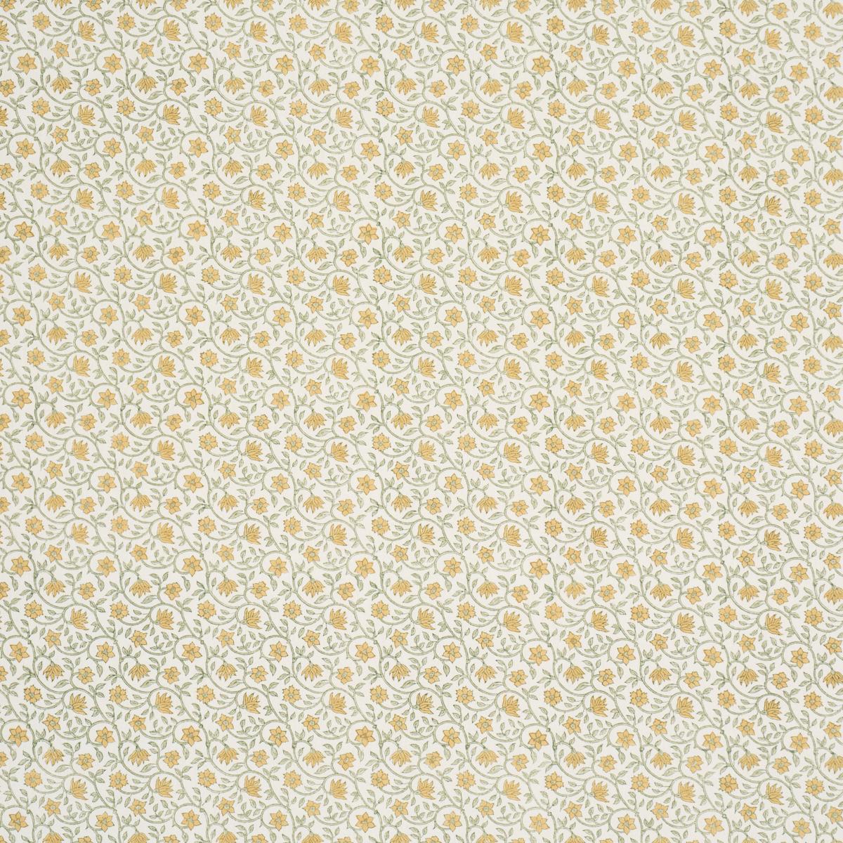 Schumacher Malaya Hand-Block Print Yellow Fabric