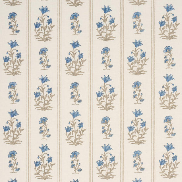 Schumacher Ellora Hand-Print Blue Fabric