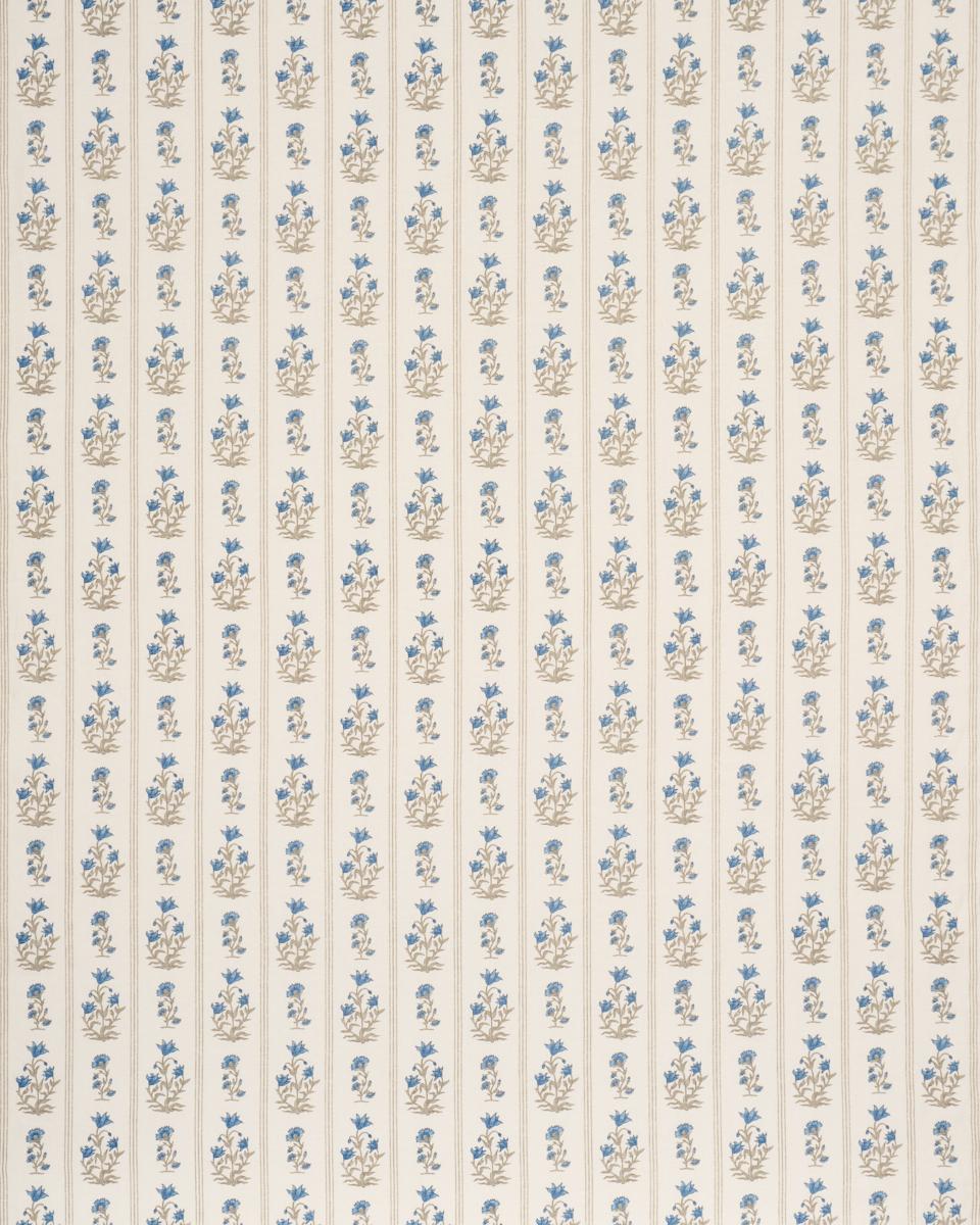 Schumacher Ellora Hand-Print Blue Fabric