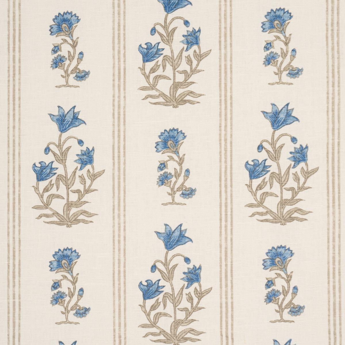 Schumacher Ellora Hand-Print Blue Fabric