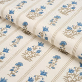 Schumacher Ellora Hand-Print Blue Fabric