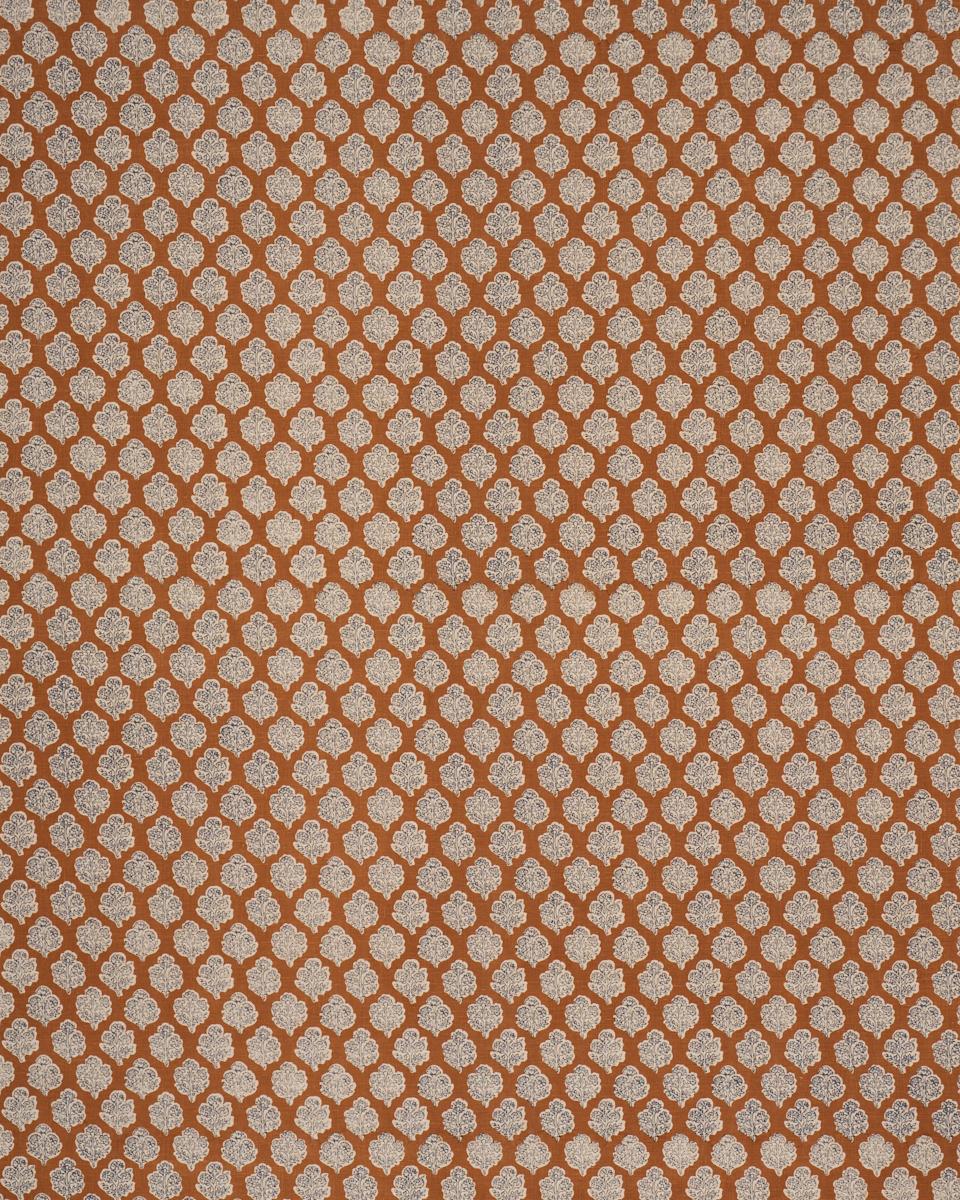 Schumacher Manali Hand-Print Spice & Indigo Fabric
