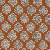 Schumacher Manali Hand-Print Spice & Indigo Fabric
