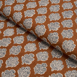 Schumacher Manali Hand-Print Spice & Indigo Fabric