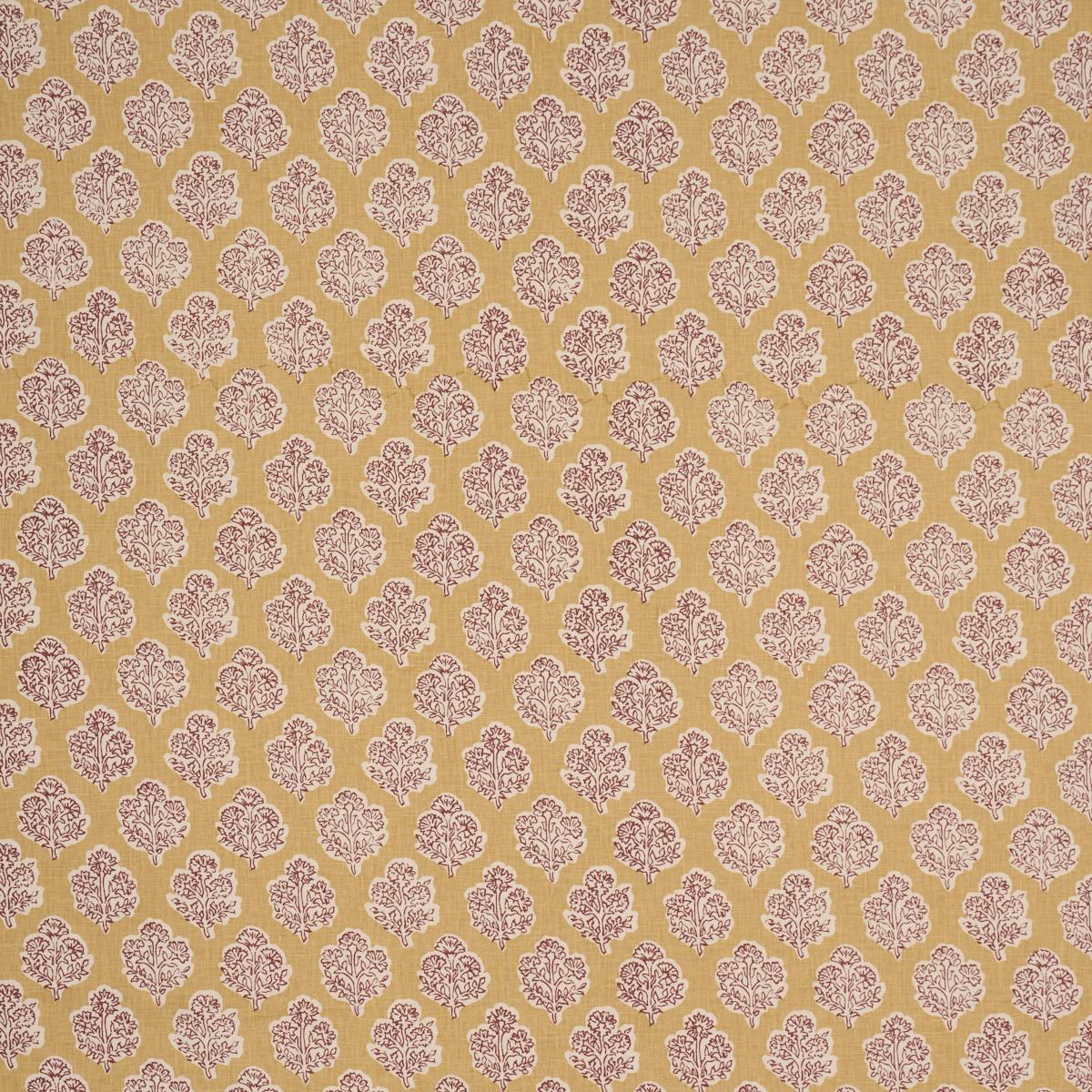Schumacher Manali Hand-Print Red & Mustard Fabric