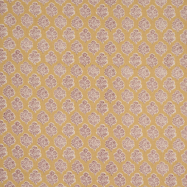 Schumacher Manali Hand-Print Red & Mustard Fabric