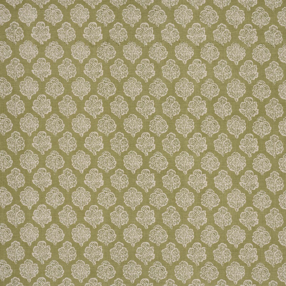 Schumacher Manali Hand-Print Green Fabric