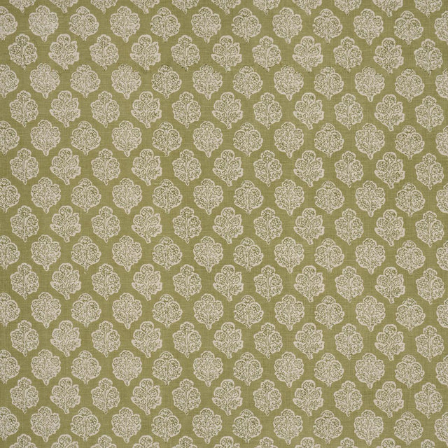 Schumacher Manali Hand-Print Green Fabric