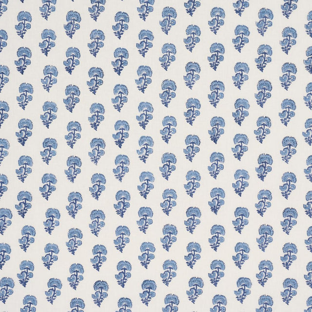 Schumacher Kaasni Hand-Block Print Indigo Fabric