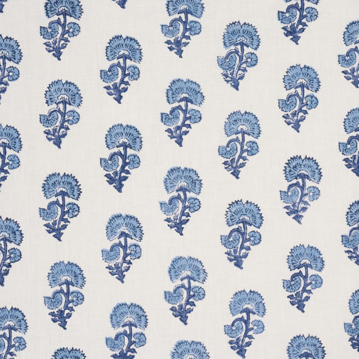 Schumacher Kaasni Hand-Block Print Indigo Fabric