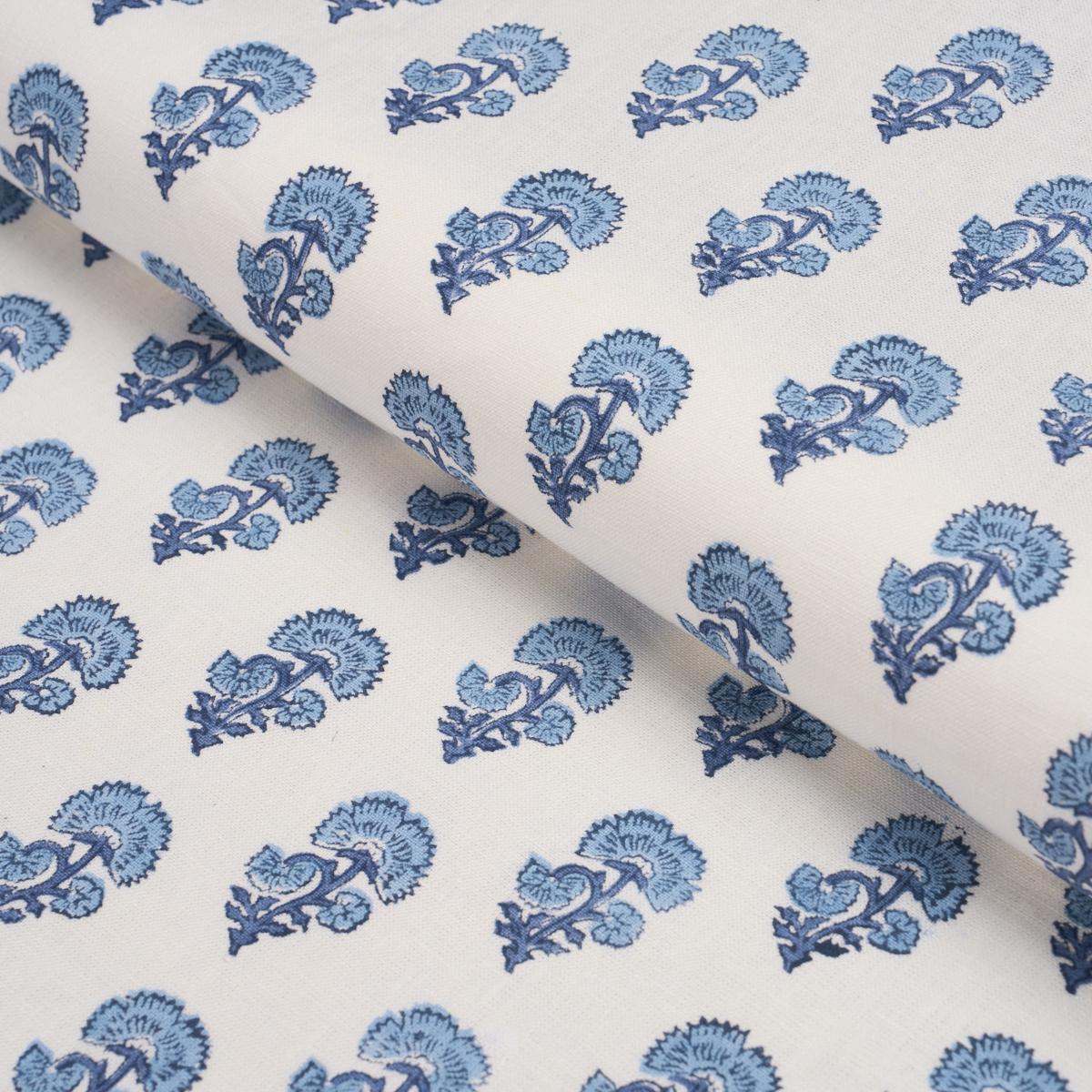 Schumacher Kaasni Hand-Block Print Indigo Fabric