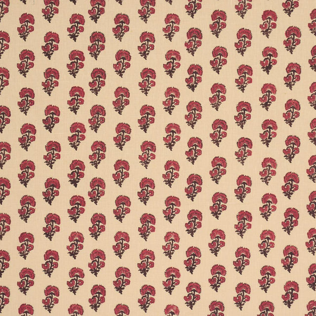 Schumacher Kaasni Hand-Block Print Red Fabric