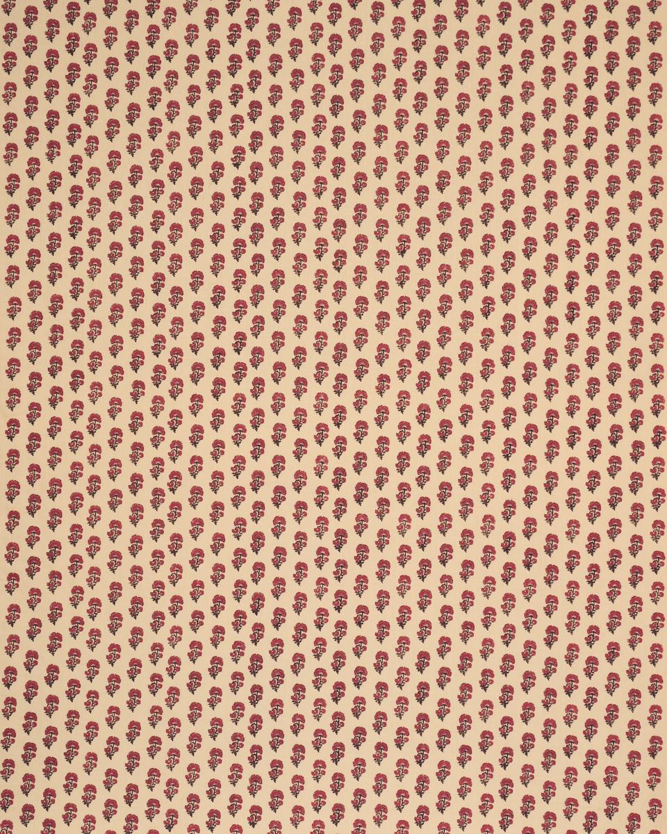 Schumacher Kaasni Hand-Block Print Red Fabric