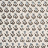 Schumacher Amisha Hand-Print Blue & Brown Fabric