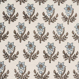 Schumacher Amisha Hand-Print Blue & Brown Fabric