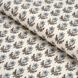Schumacher Amisha Hand-Print Blue & Brown Fabric
