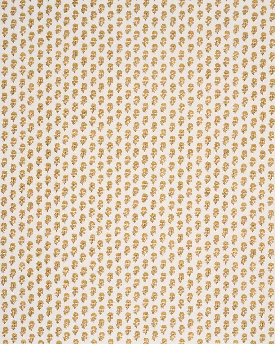 Schumacher Kaasni Hand-Block Print Yellow Fabric