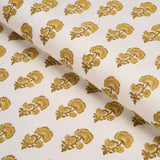 Schumacher Kaasni Hand-Block Print Yellow Fabric