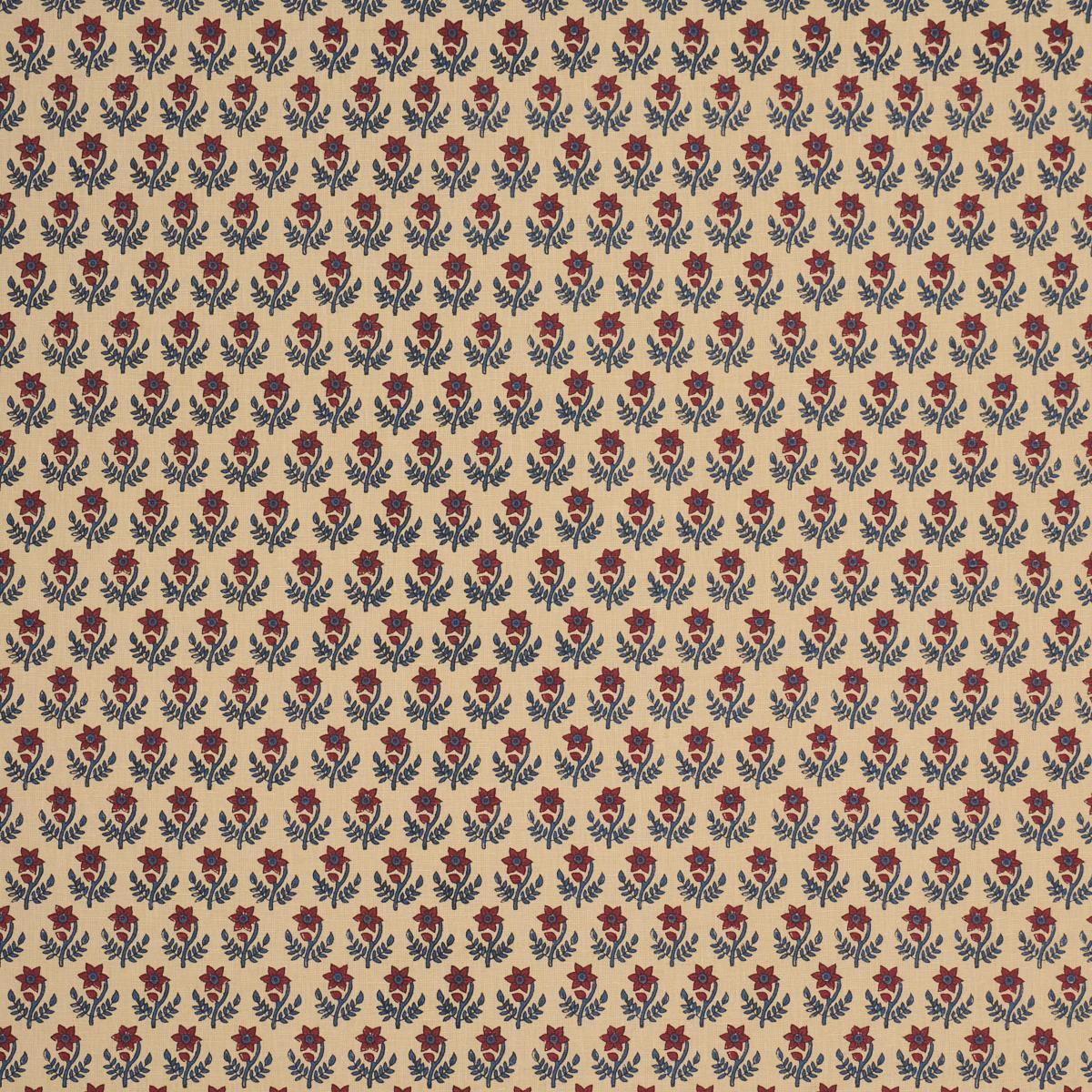 Schumacher Amisha Hand-Print Red & Indigo Fabric