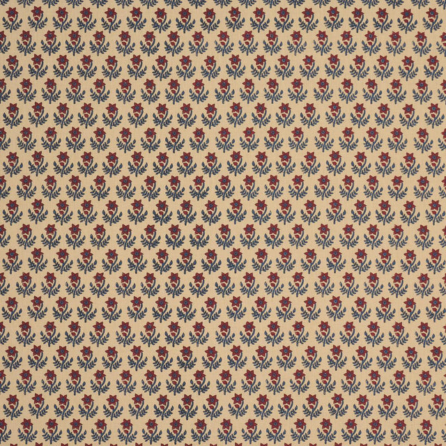 Schumacher Amisha Hand-Print Red & Indigo Fabric