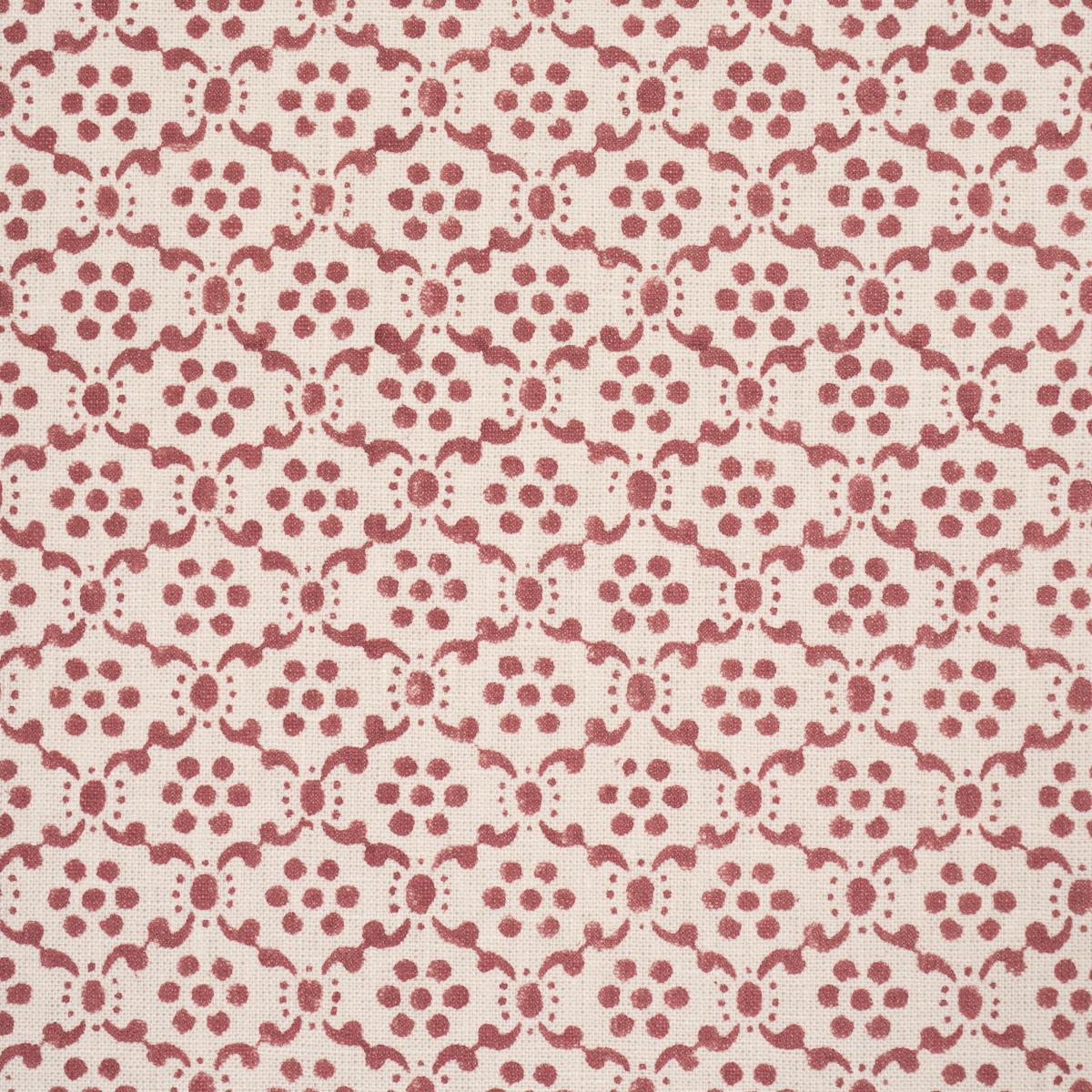 Schumacher Laksha Hand-Block Print Red Fabric