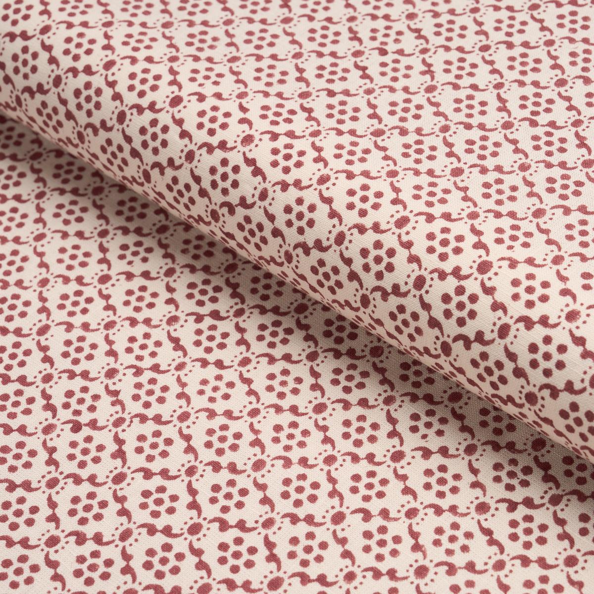 Schumacher Laksha Hand-Block Print Red Fabric
