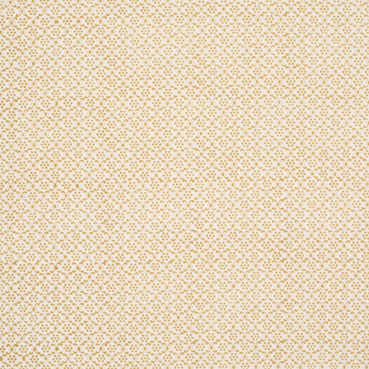Schumacher Laksha Hand-Block Print Yellow Fabric