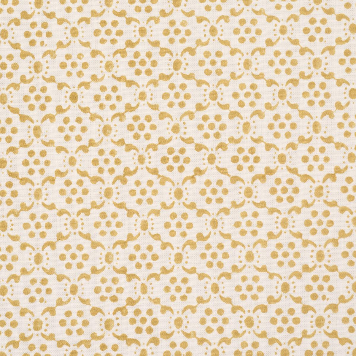 Schumacher Laksha Hand-Block Print Yellow Fabric