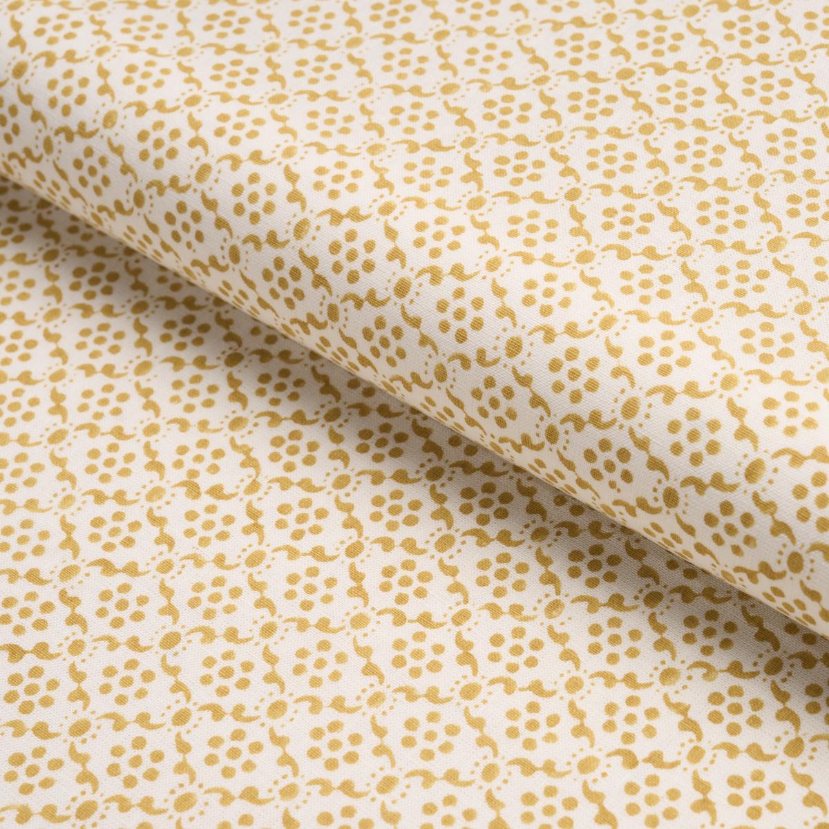 Schumacher Laksha Hand-Block Print Yellow Fabric