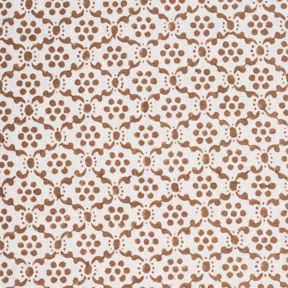 Schumacher Laksha Hand-Block Print Brown Fabric