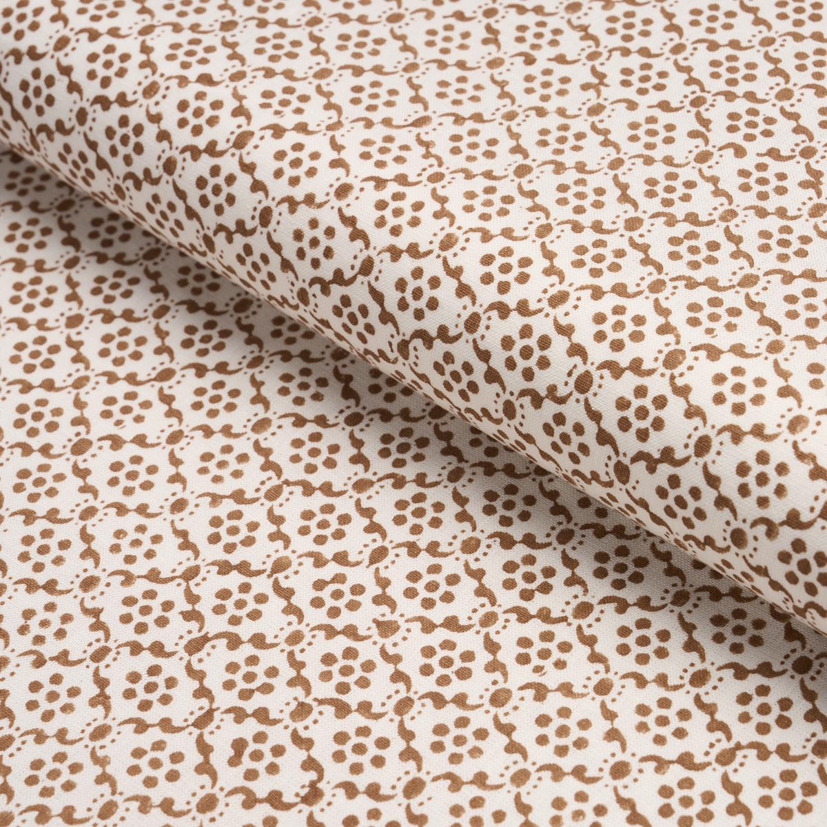 Schumacher Laksha Hand-Block Print Brown Fabric