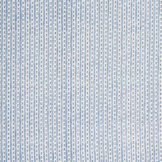 Schumacher Nidhi Stripe Hand-Print Sky Fabric