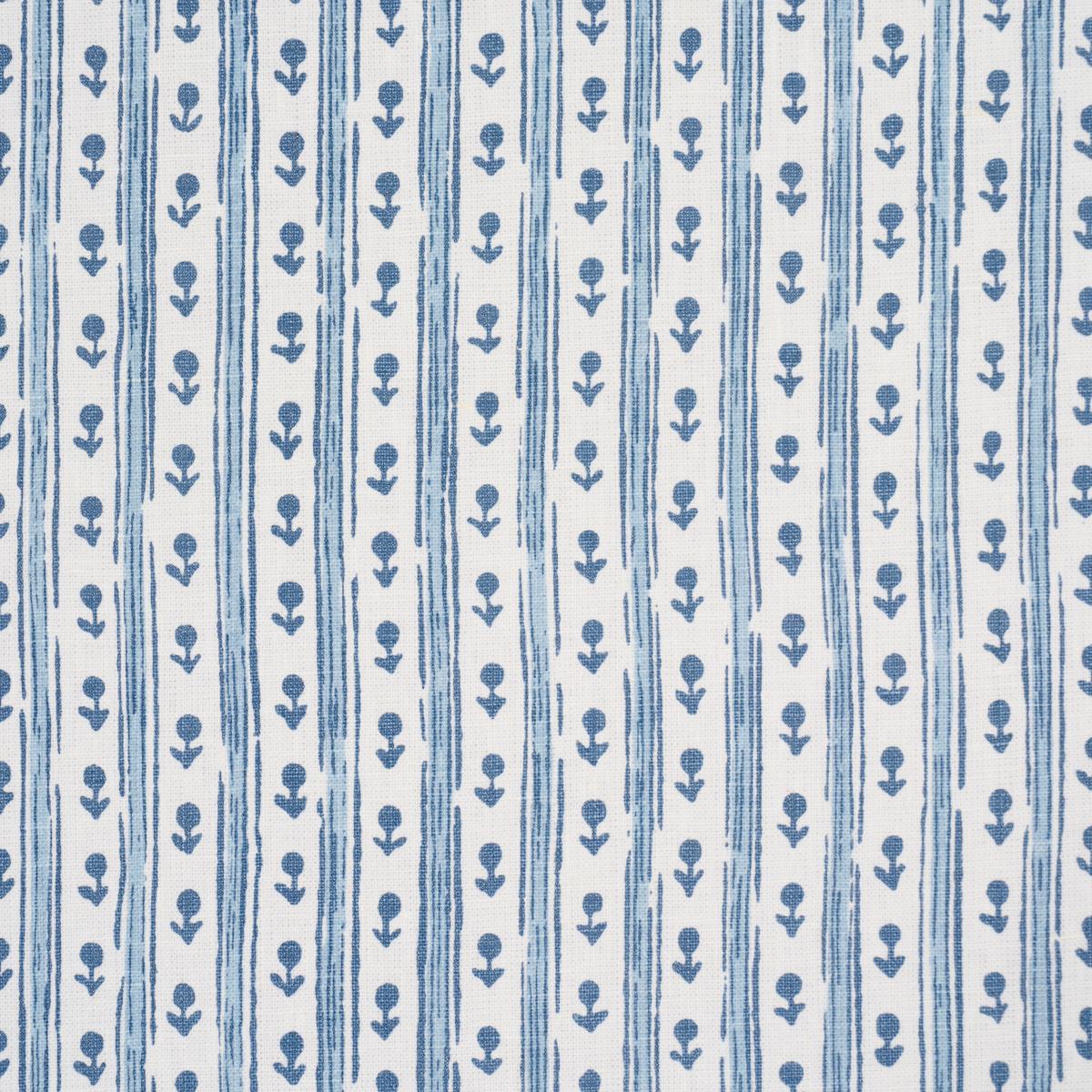 Schumacher Nidhi Stripe Hand-Print Sky Fabric