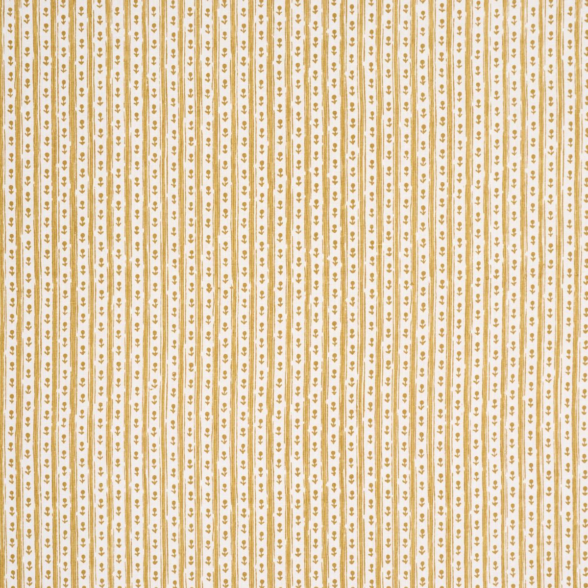 Schumacher Nidhi Stripe Hand-Print Yellow Fabric