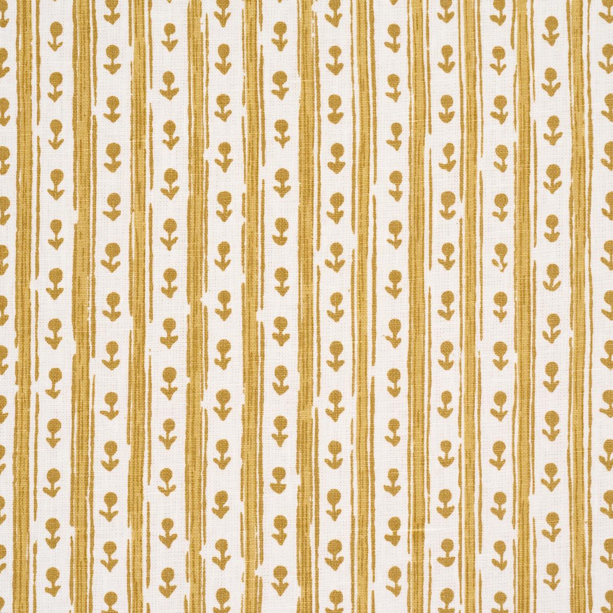 Schumacher Nidhi Stripe Hand-Print Yellow Fabric