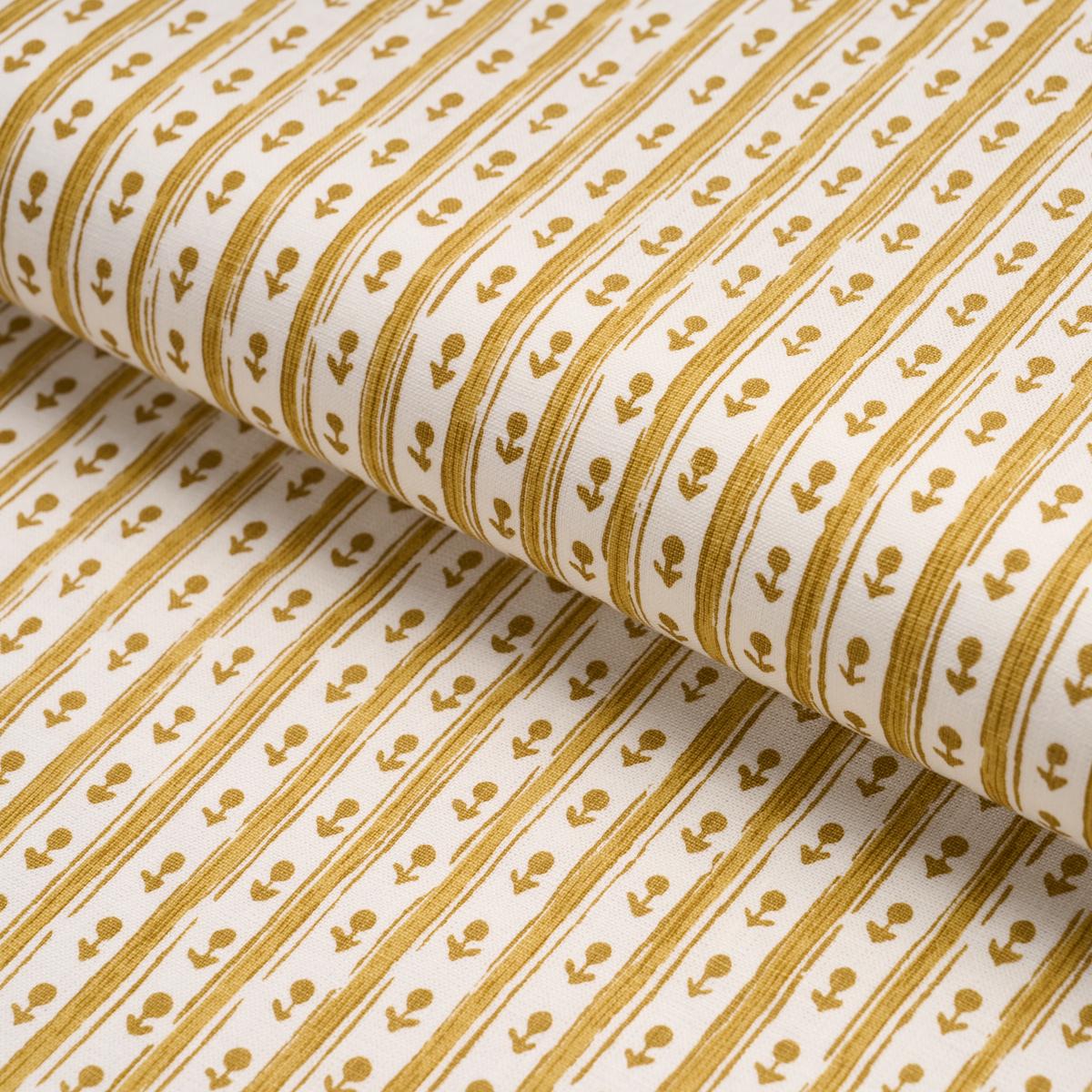 Schumacher Nidhi Stripe Hand-Print Yellow Fabric