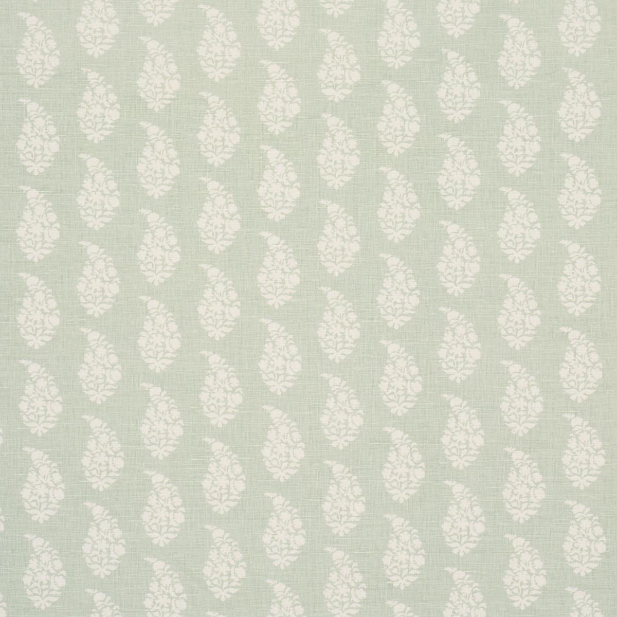 Schumacher Kaia Paisley Hand-Print Celadon Fabric
