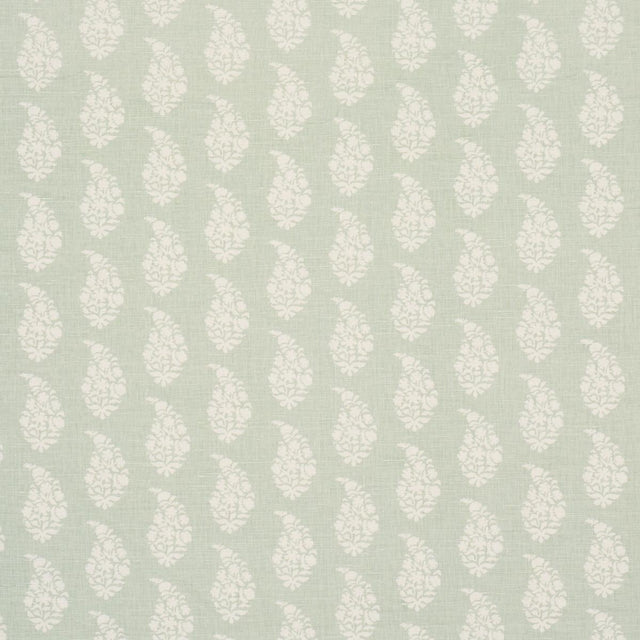 Schumacher Kaia Paisley Hand-Print Celadon Fabric