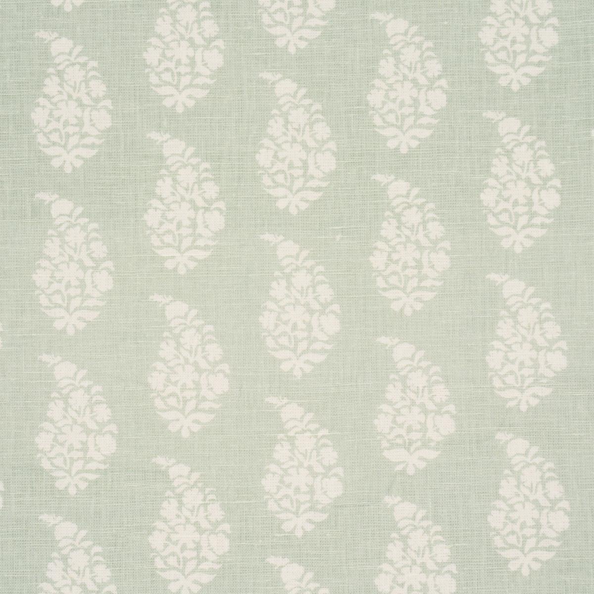 Schumacher Kaia Paisley Hand-Print Celadon Fabric