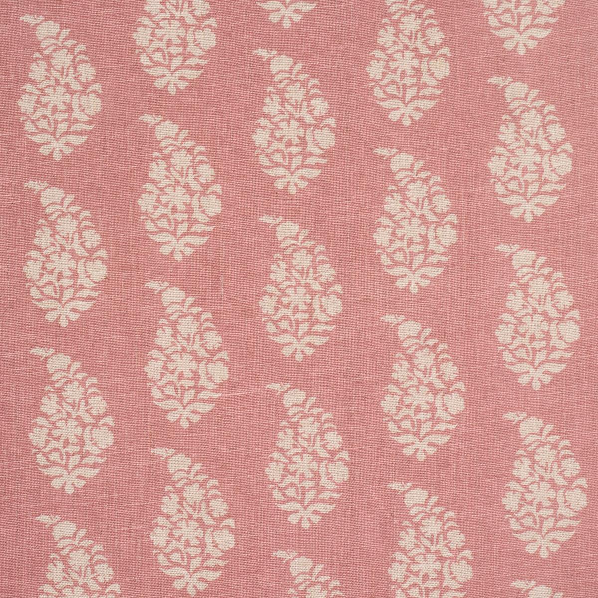 Schumacher Kaia Paisley Hand-Print Pink Fabric