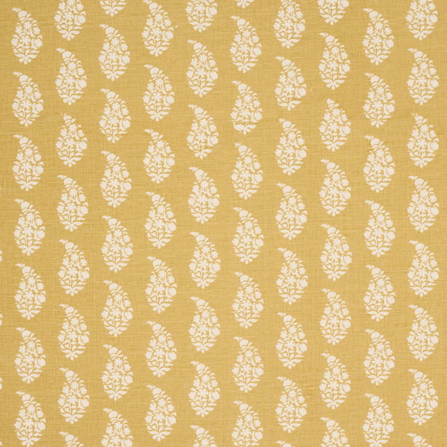Schumacher Kaia Paisley Hand-Print Yellow Fabric