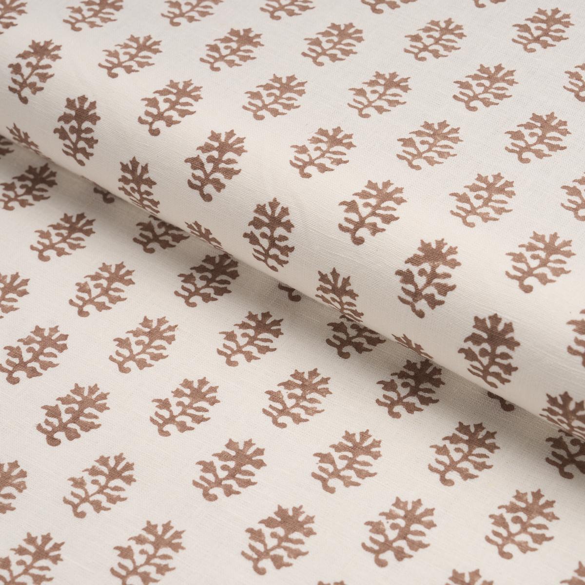 Schumacher Iksha Hand-Block Print Chestnut Fabric