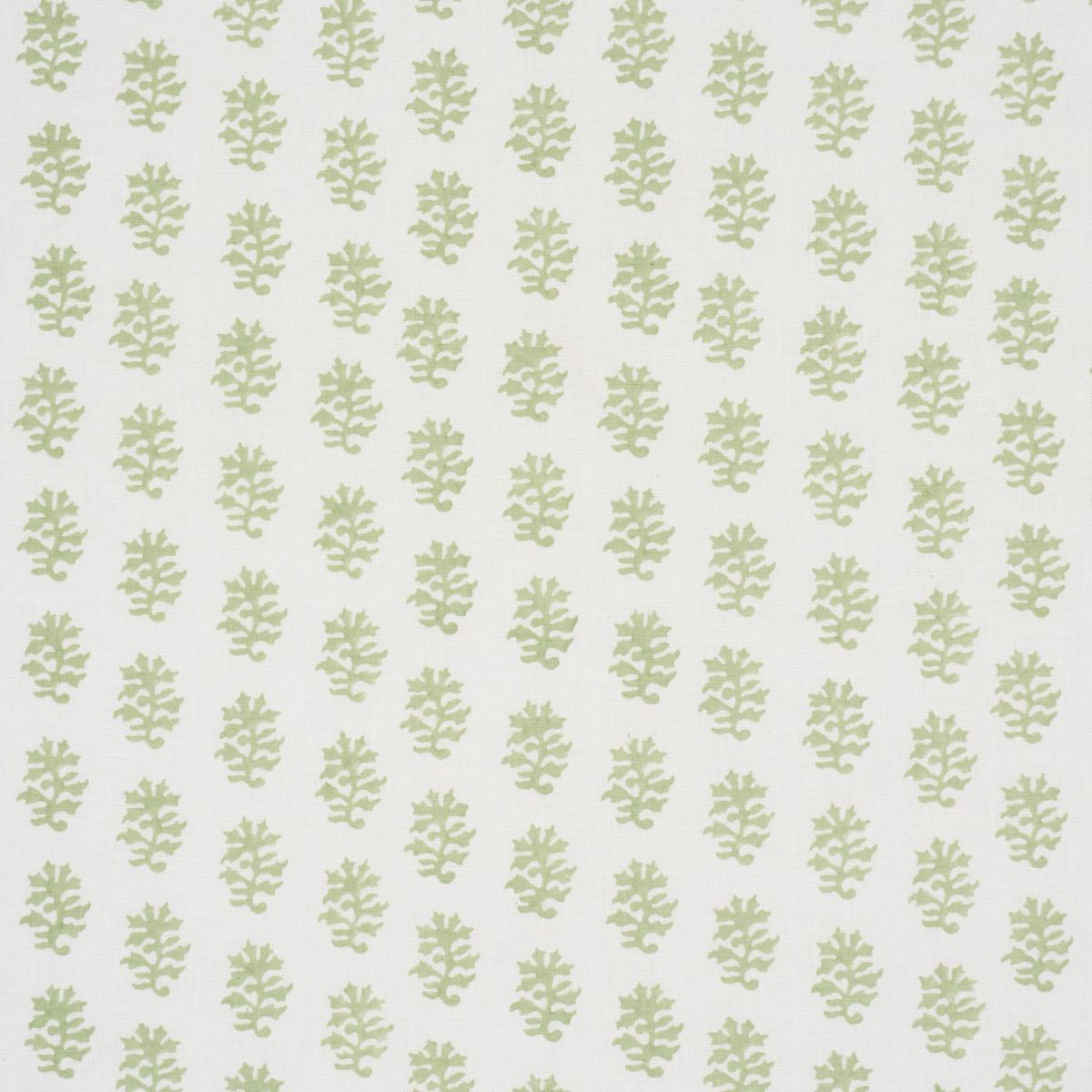 Schumacher Iksha Hand-Block Print Leaf Fabric