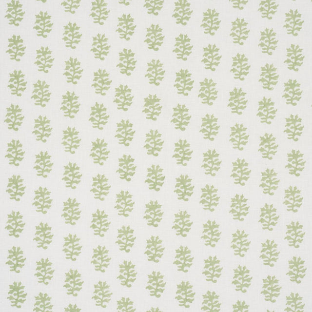 Schumacher Iksha Hand-Block Print Leaf Fabric